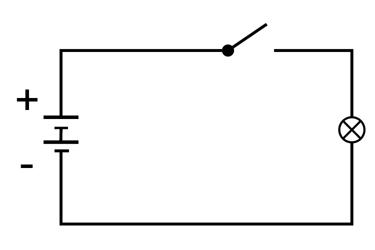 Circuit diagram showing two batteries in series.